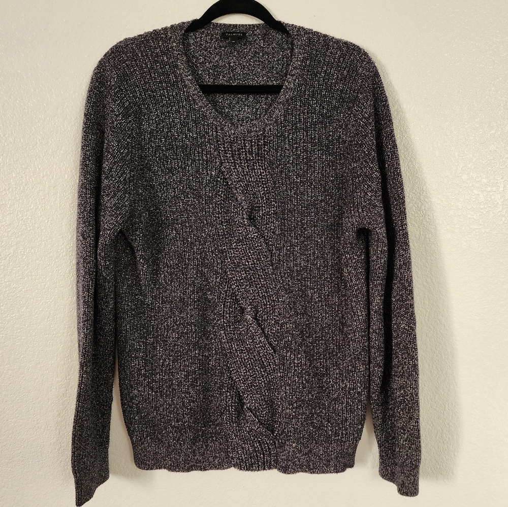 Talbots dark grey cable knit sweater sz XL